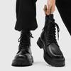 Small thick-soled inner height-increasing men's boots simple classic tooling boots autumn and winter 76261 patent leather-L