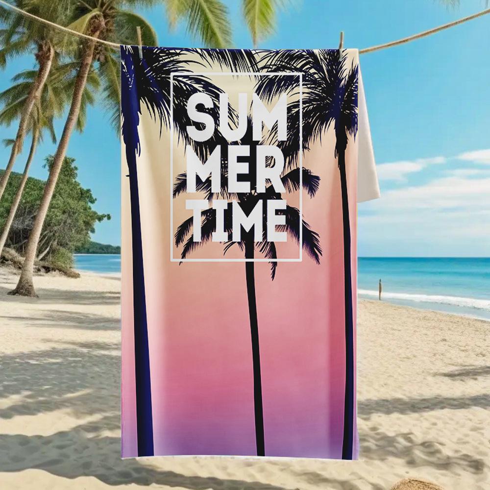 New, Double-sided Velvet Beach Towel Quick-drying Sports Towel Printed Bath Towel