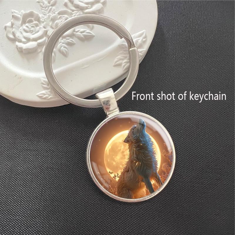 Wolf Wildlife Park Time Gem Keychain & Car Pendant