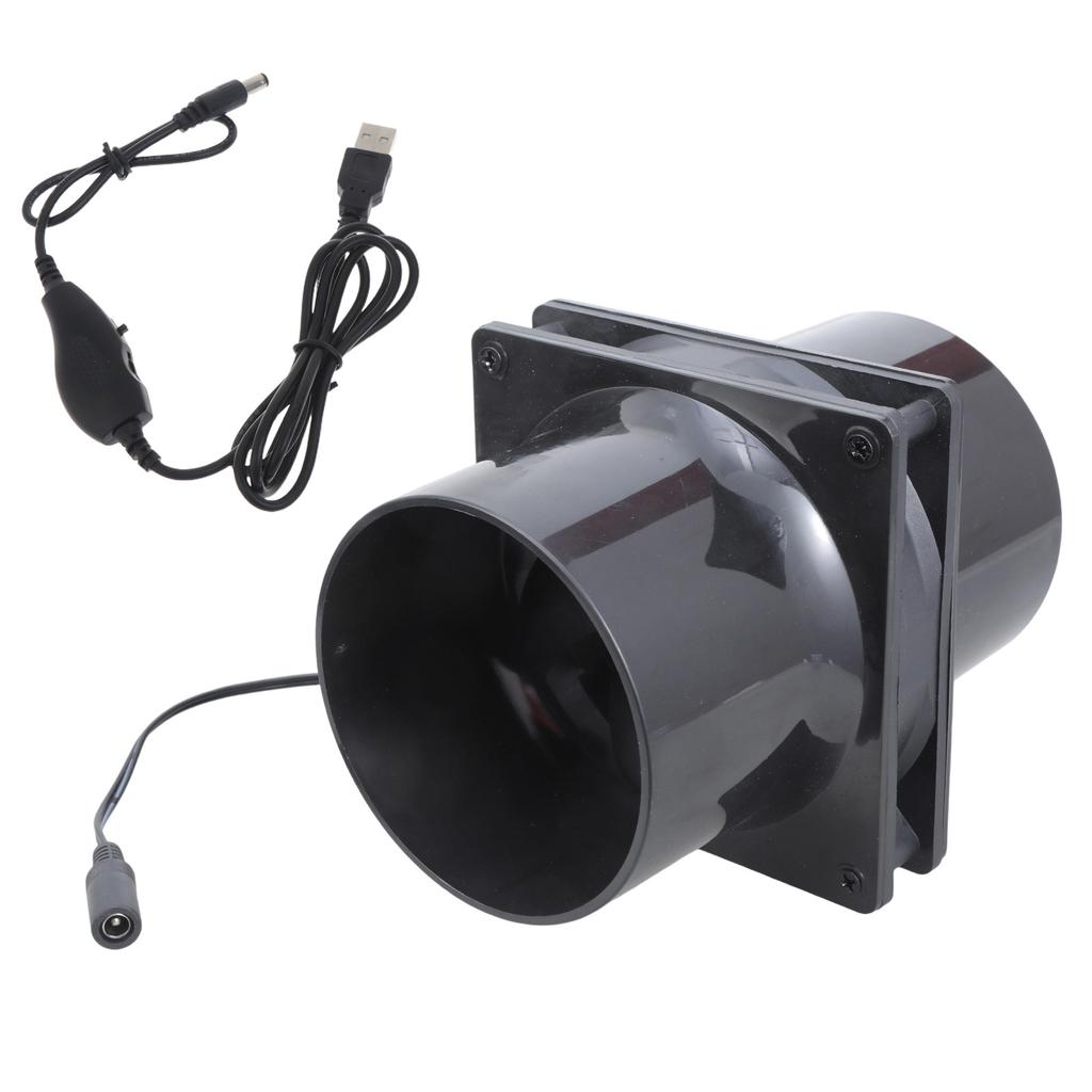 12cm In Line Air Blower 5V Ventilation Blower In Line Marine Bilge Strong Engine Ventilation Fan with Speed Controller