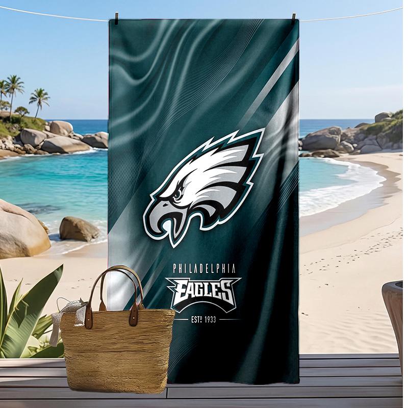 Asciugamano da Spiaggia Philadelphia Eagles Morbido Portatile Asciugatura Rapida?Asciugamano Asciutto Per Piscina Vacanza Estiva Sport all'Aperto