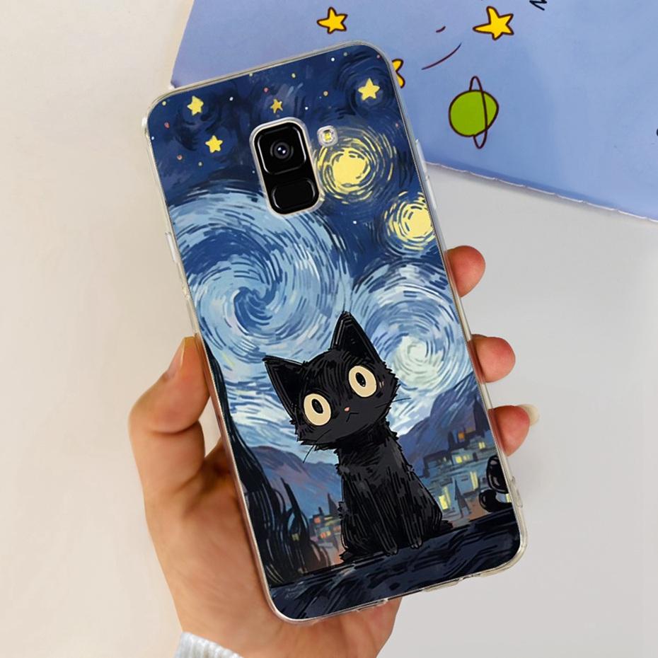 Schöne Hülle mit Aufdruck für Samsung Galaxy A8 (2018) / A8+ (2018) Weiche Silikon-TPU-Rückabdeckung für Samsung A8 A 8 Plus Handyhüllen