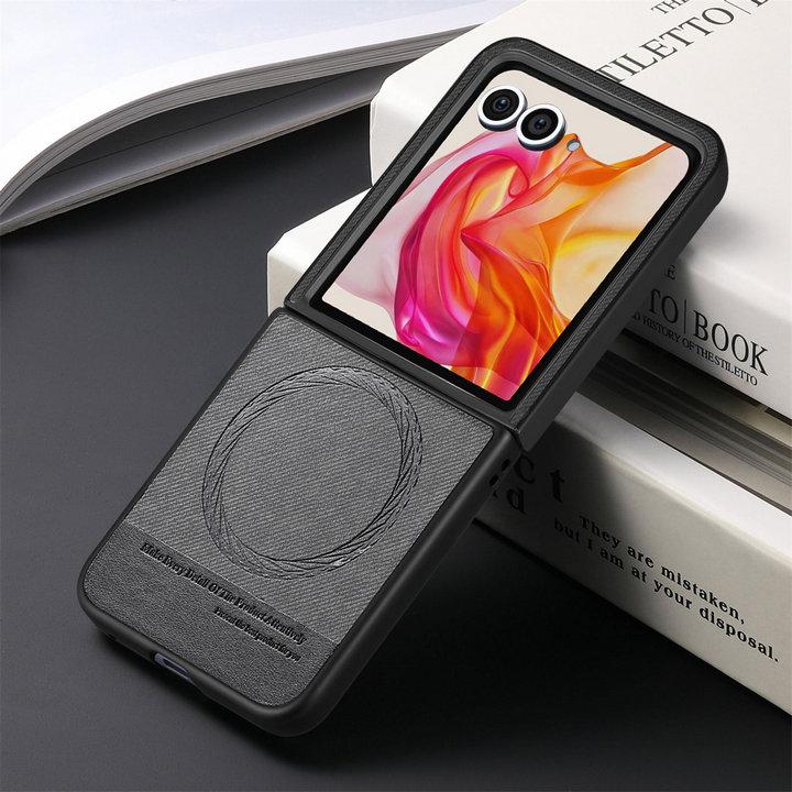 Funda de Cuero de Lujo Color Sólido para Motorola Razr 60 50 40 Ultra 5G Carga Inalámbrica Suave a Prueba de Golpes Protege Cubierta Trasera