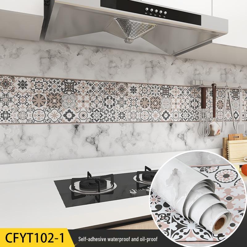Eco-Friendly Kitchen Anti-Oil Stickers: Self-Adhesive, Waterproof, Heat-Resistant Tile and Stove Top Renovation Wallpaper.