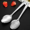 2Pcs Long Handle Slotted Spoon Set Stainless Steel Serving Spoons 10" Solid Spoon & Slotted Spoon Rust-Proof Kitchen Buffet Supply