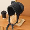 Lady Cute Knitted Beanie Cap Hat Ear Flap Thermal Thicken Skiing Winter Warm Hat
