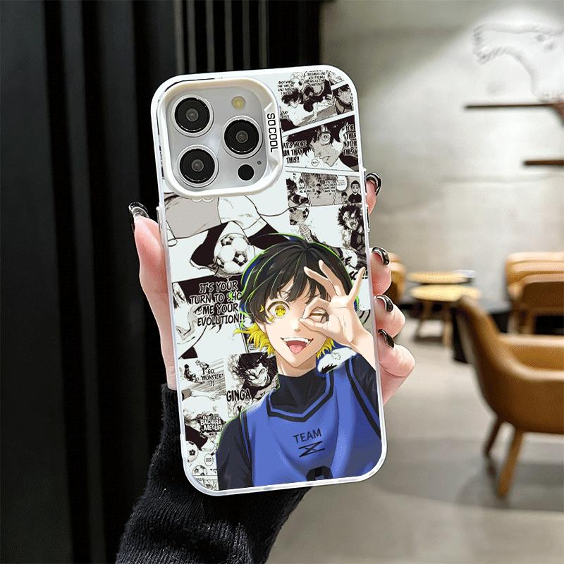 

Синий чехол-бампер L-Lock с изображением Бачиры Мегуру для iPhone 17 Air 16 16E 15 Pro Max 14 Plus 13 Mini 12, противоударный, с защитой от падения, забавный iPhone 16