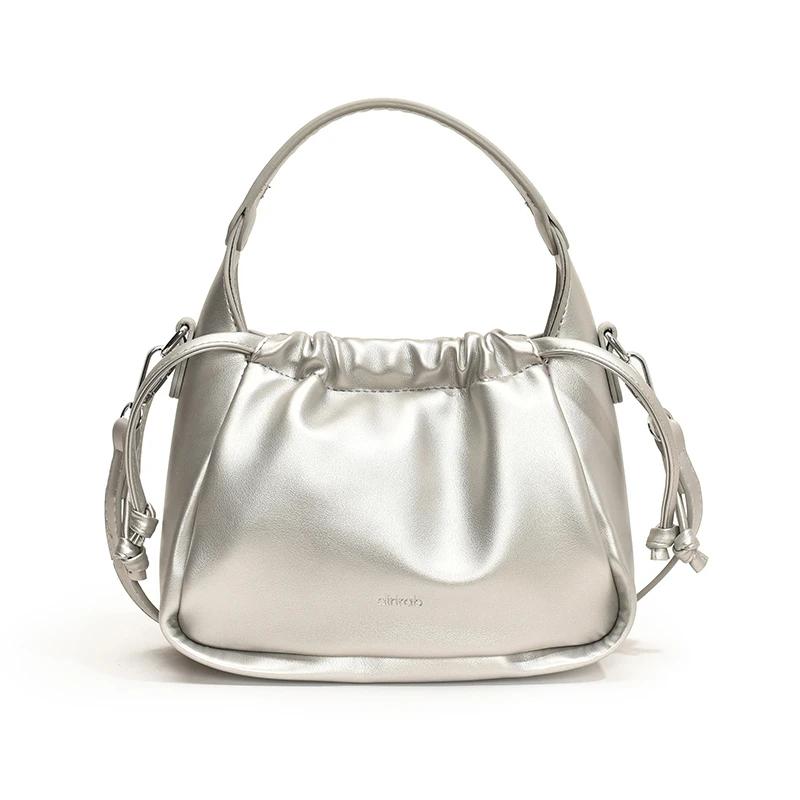 Women's Popular Cord Bucket Bag This Year Autumn New Style Niche and Elegant Versatile One Room Bag