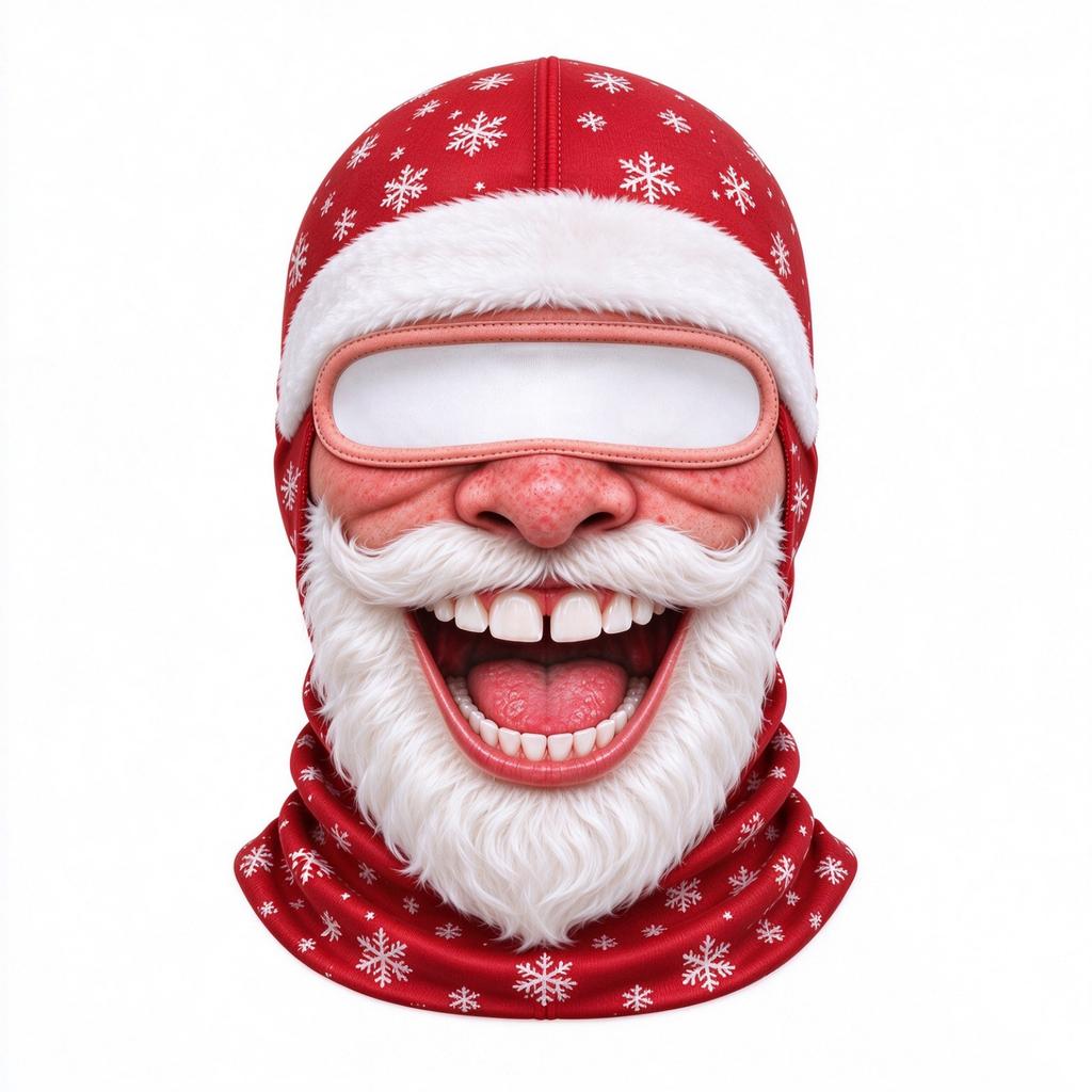 Novelty Old Man Print 3D Full Face Ski, Windproof Winter, Sunglasses Not Included