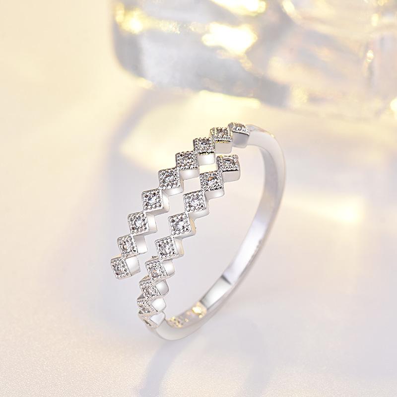 Lindon Classic Copper Alloy Zircon Ring Ladies Jewelry Wedding Promise Party Gift