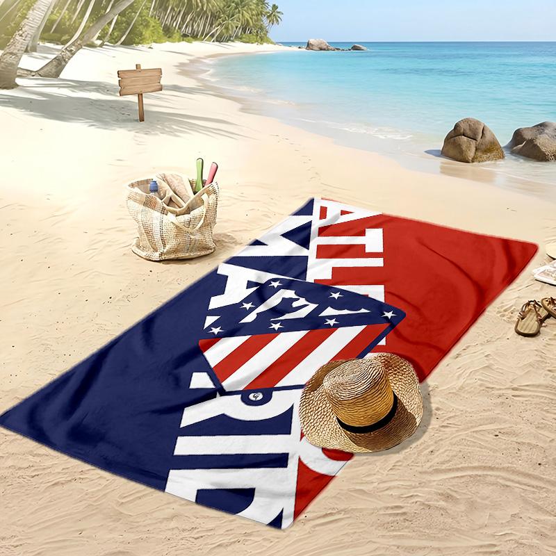 Asciugamano da Spiaggia Stampato Atlético Madrid Asciugamano Morbido ad Asciugatura Rapida Coperta da Spiaggia Rettangolare Grande Portatile per Viaggio Piscina