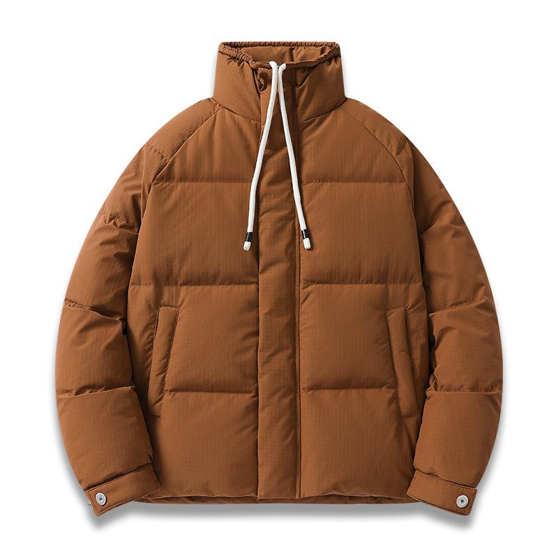 

Мужская повседневная куртка-пуховик, мужская универсальная куртка-хлеб, осенне-зимняя теплая модная мужская куртка с воротником-стойкой, однотонная 3XL