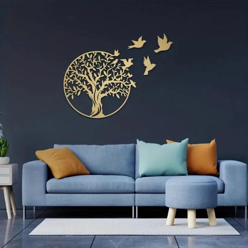 Arte mural de metal artesanal: árbol de la vida para patio al aire libre | Elegante regalo de aniversario y logotipo de decoración del hogar