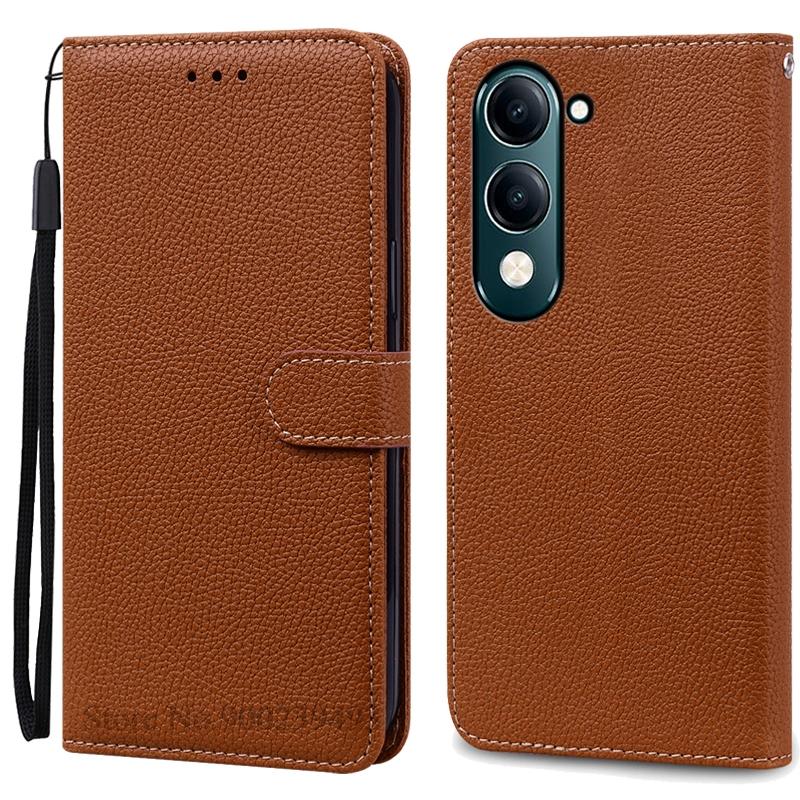 Y04 Pouzdro Pro Vivo Y04 Pouzdro Flip Kožené Peněženkové Pouzdro Pro Vivo Y04 Pouzdro Měkké TPU Knižní Kryt Stojan Ochranné Coque Fundas