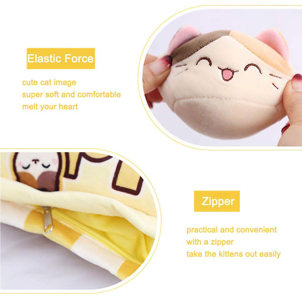 Cute Pudding Snack , Plush Toy Decoration Detachable Cat Doll, Creative Toy Gift uygun fiyatlı