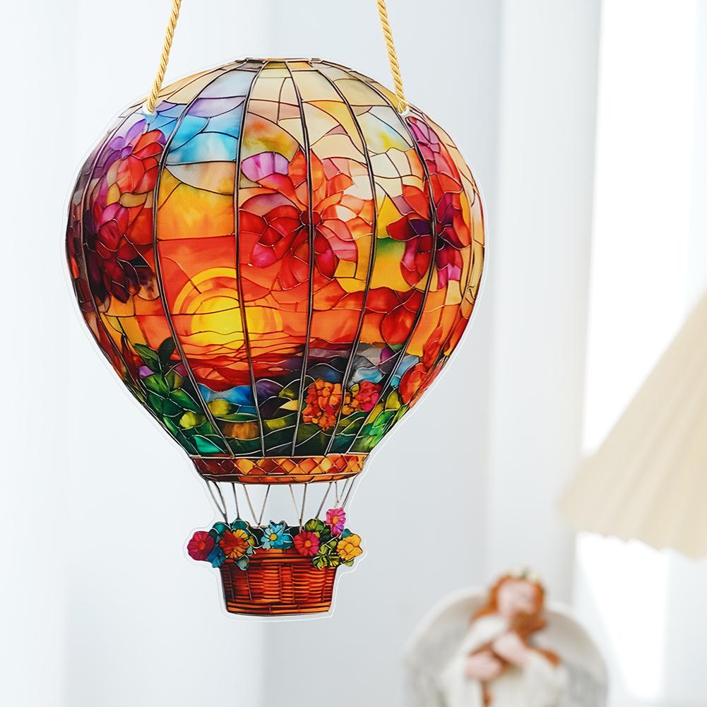 1 Stück Heißluftballon-Fänger Acryl Wandbehang Farbige Dekoration Innen Fensterdeko Hängende Kunst für Innen Außen
