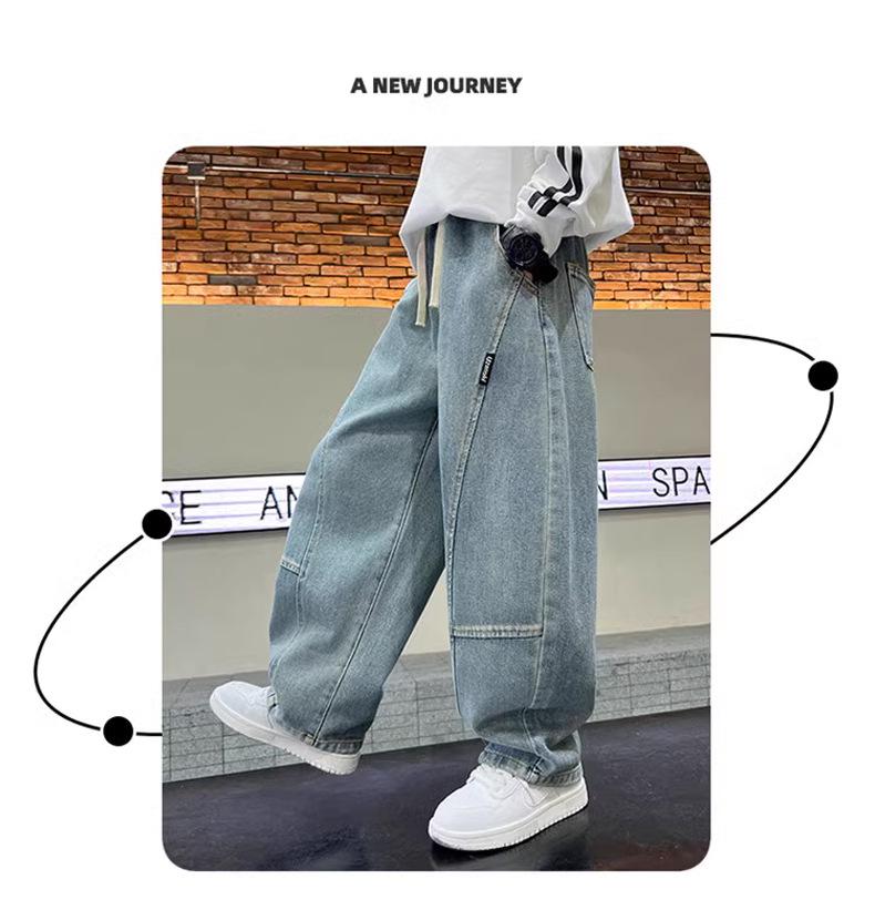 Kids' Straight Soft Jeans - Spring/Autumn Wide Leg Casual Pants