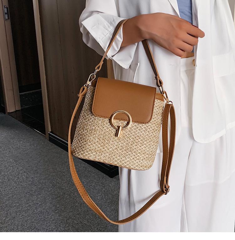 SCIONE Small Small Bag Women's Straw Woven Bag Wild Chain Single Shoulder Messenger Bag