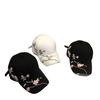 Retro Embroidery Sun Hat Large Head Size Plum Blossom Curved Brim Baseball Cap Unisex Outdoor Dad Hat Trendy New Style