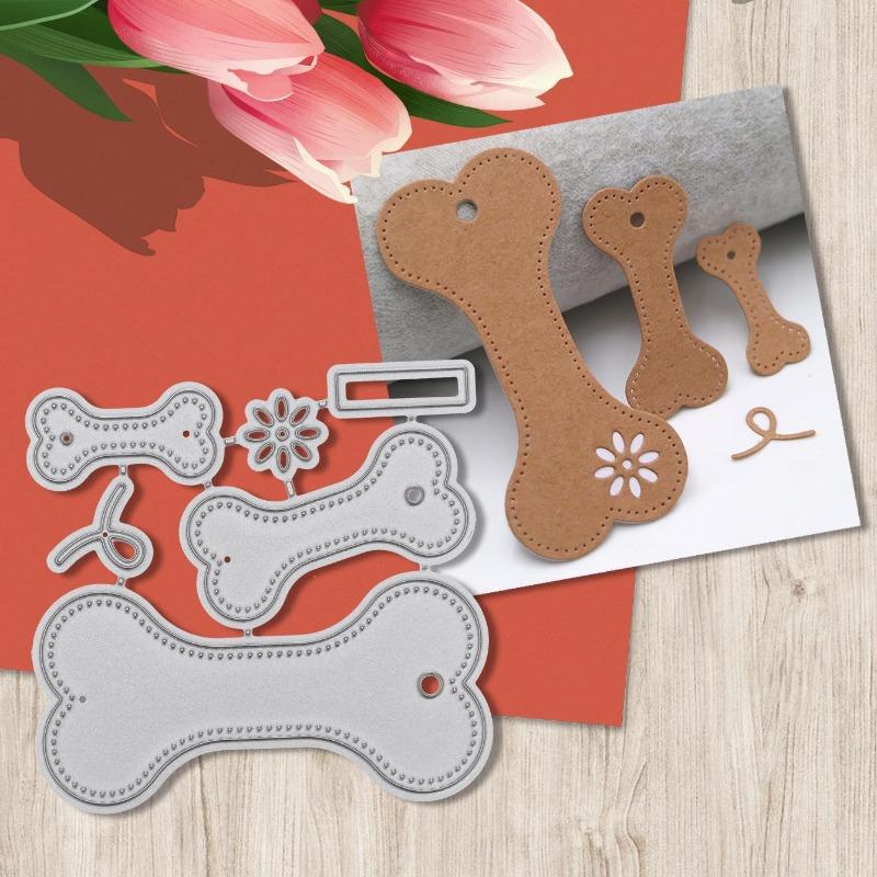 Matrizes de Corte de Metal em Formato de Osso de Cachorro Scrapbooking DIY Álbum Pasta de Relevo Fabricante de Cartões de Papel Modelo Stencils de Decoração