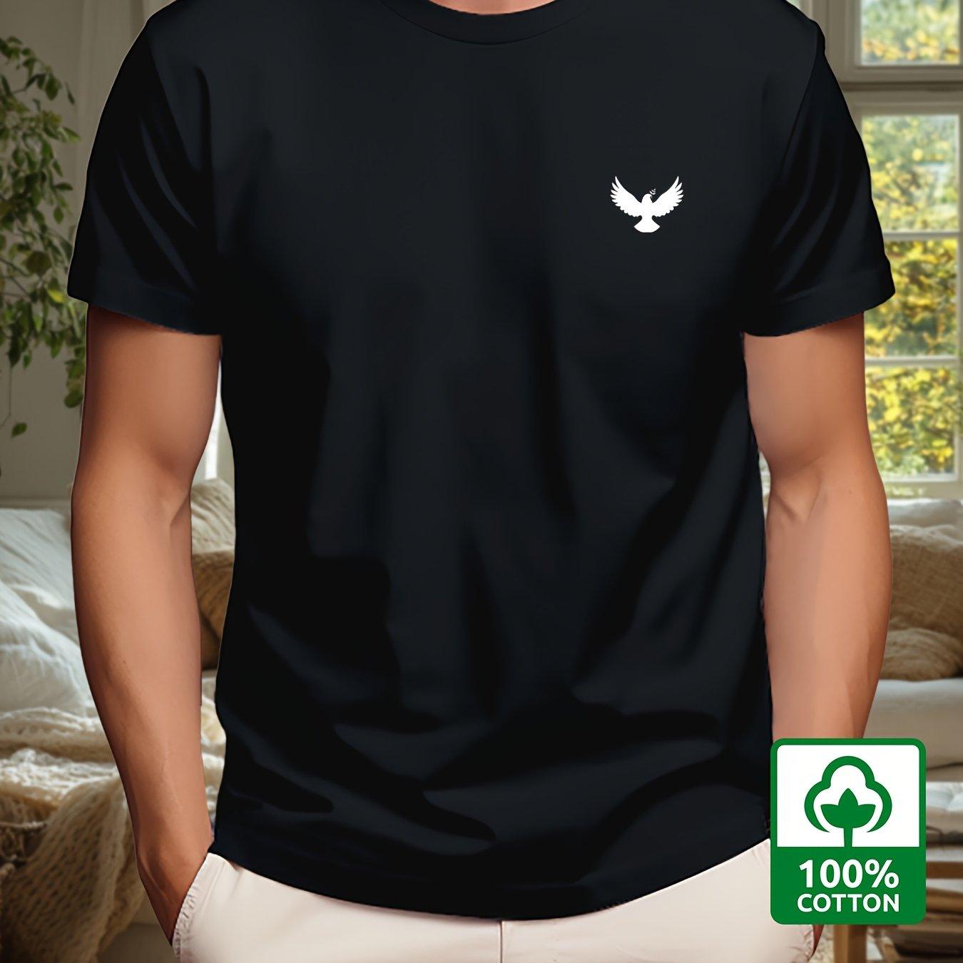 

men o neck short sleeve print t-shirt cotton comfortable tee man XXL чорний