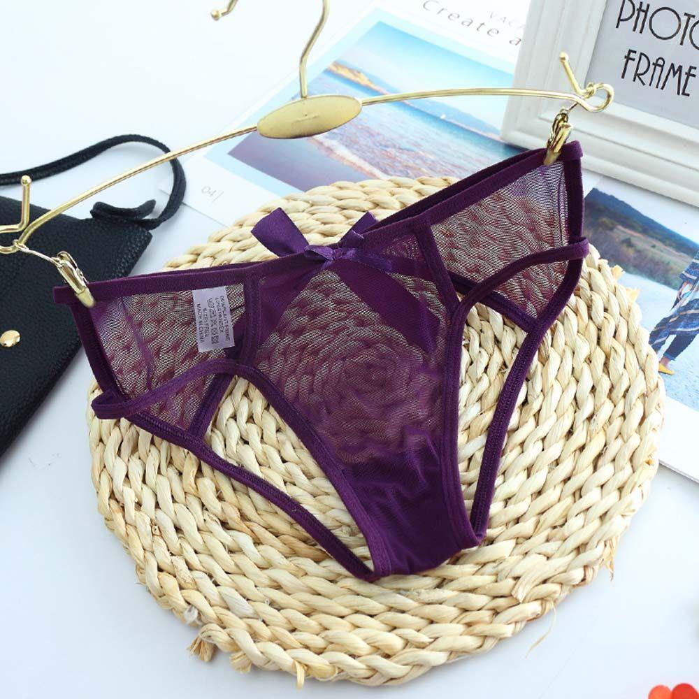 Sexy Hot Women Hollow Out Bow Lace Ladies Thongs Lingerie Lace Underwear Briefs