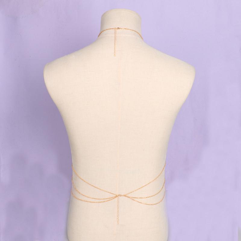 Body Necklace Women Fashion Geometric Body Cuban Chain Ladies Sexy Cross Chest Chain Jewelry Gift