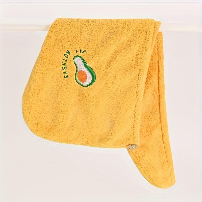 Soft Absorbent Hair Drying Towel Cute Cartoon Embroidery Quick Dry Hair Cap For Women 1pcs жёлтый