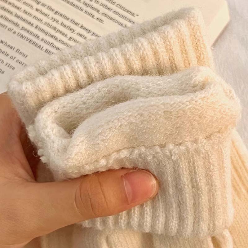 WTEMPO 1Pair Couple Warm Plush Gloves Outdoor Cycling Touch Screen Soft Gloves Autumn Winter Cold-proof Windproof Full Finger Gloves