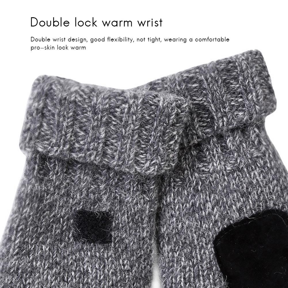 Winter Warm Knitted Fingerless Gloves Warm Convertible Mittens Flap Cover