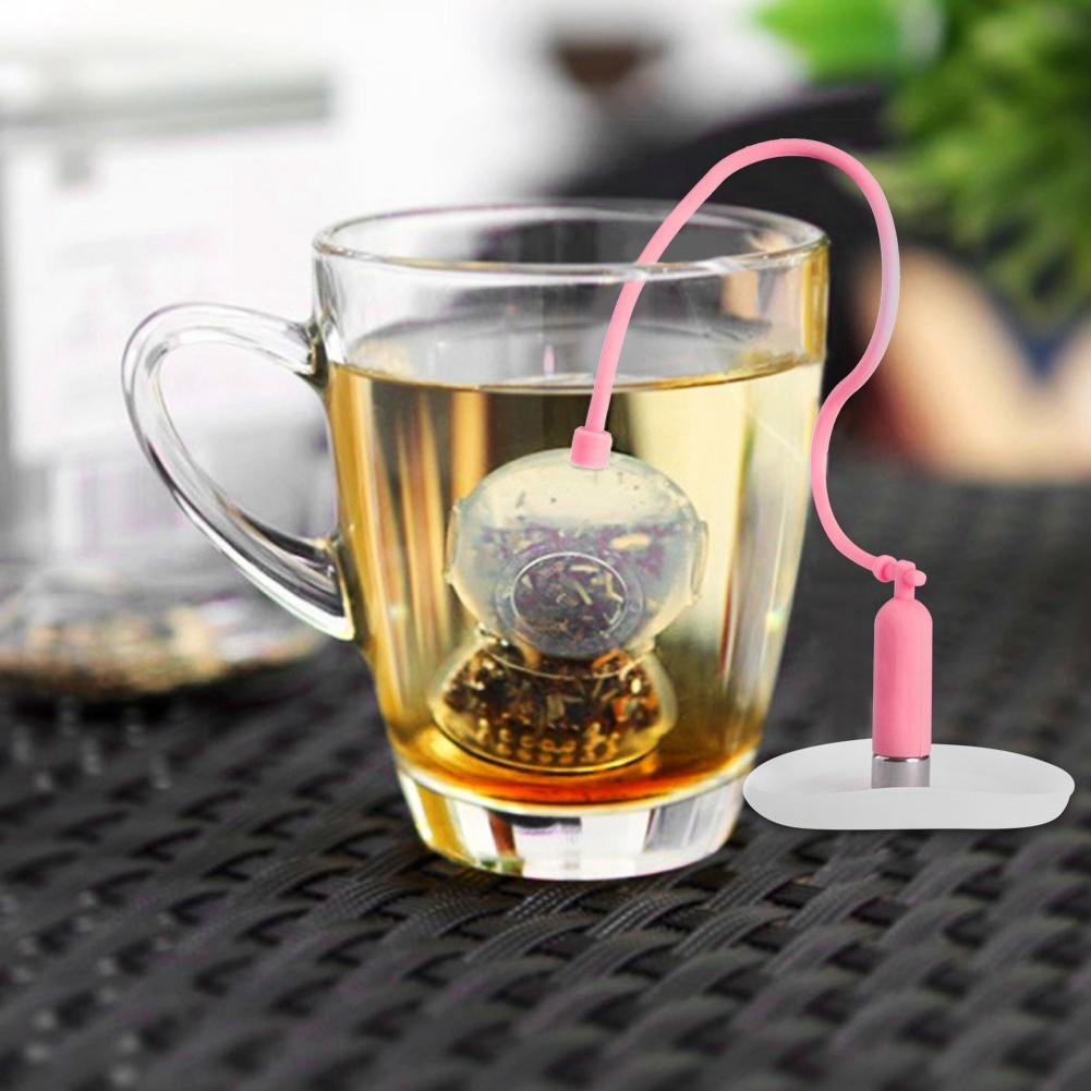 Innovative Diver Shape Silicone Tea Infuser Strainer Filter for Home Tea MakingPink