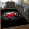 Red Rose Smoke Rug: Dramatic and Romantic Design for Cozy Bedrooms - Add a Touch of Elegance To Your Space Skid Resistant Carpet