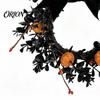 Black Halloween Wreath for Front Door, 9 Inch Pumpkin with Hanging Velvet Bow Home Porch Holiday Party Window Wall Decor Backdrop