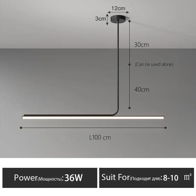 

Современный минималистичный подвесной светильник для ресторана, роскошное офисное островное внутреннее освещение, бытовые светодиодные светильники, длинный подвесной светильник Neutral light 4000k