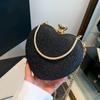 Evening Clutch Bag Women Bag Shiny Handbag Heart Shape Metal Clutches Bag Fashi Chain Shoulder Crossbody Bag Luxury Lady Purse