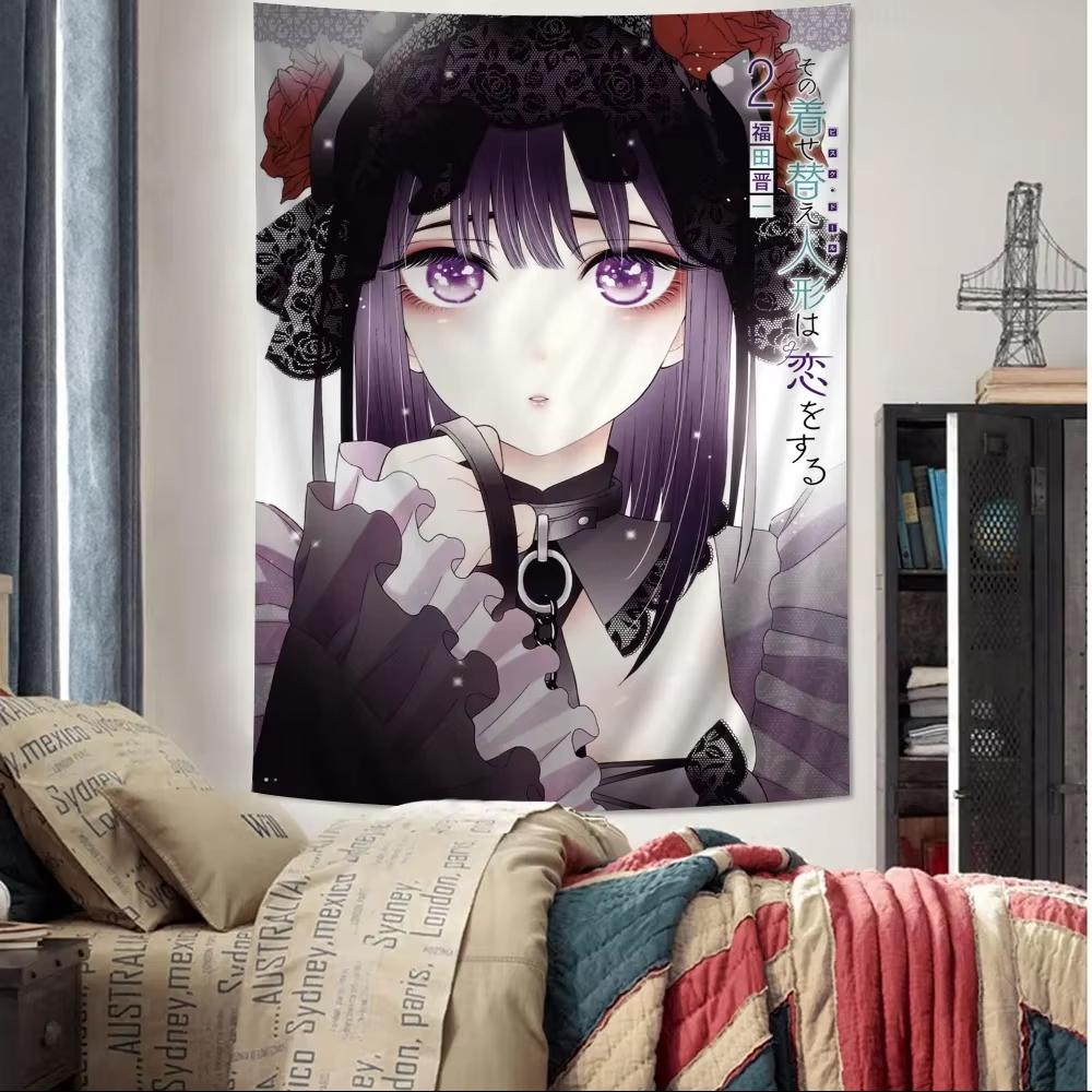 Washable Anime Theme Blanket Tapestry Marin Kitagawa Print for MultiScene Dorm Room Decor Gift Set 74x94cm(29x37in)