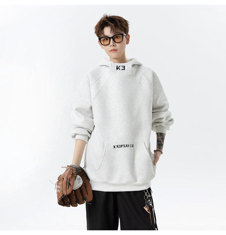 2025 Spring/Autumn Men's Embroidered Hooded Sweatshirt: Loose, Lazy Style Jacket