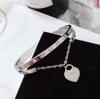 Korean Roman Numeral Rhinestone Heart Pendant Bracelet – Women's Fashion Wristband Ornament