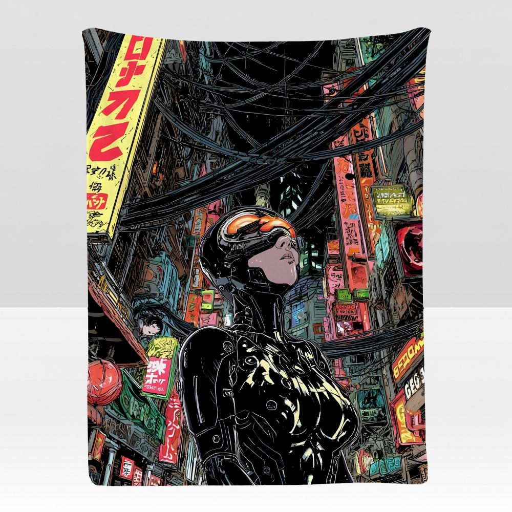 anime GGhost Shell Future Throw Soft Flannel Blanket for Bed Bedroom Sofa Picnic Throw Skinfriendly Breathable Gift Cover