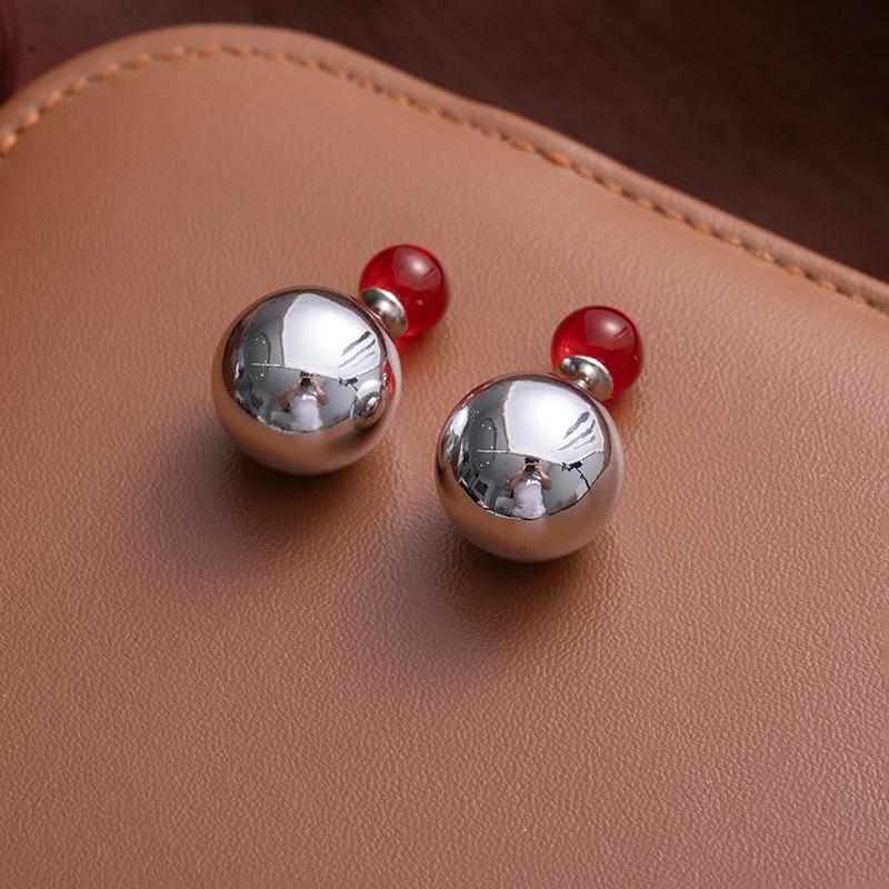 Серьги-гвоздики Maillard Multi-Wear с двойным шариком Текстурированный металлический шарик Серьги с тигровым глазом с двойной стороной Универсальные серьги для повседневной носки