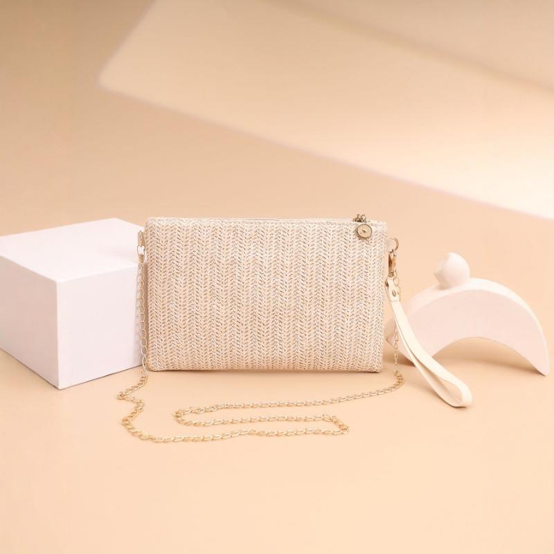 New Woven Clutch Bag Straw Flip Fringed Bag Fashion Envelope Bag