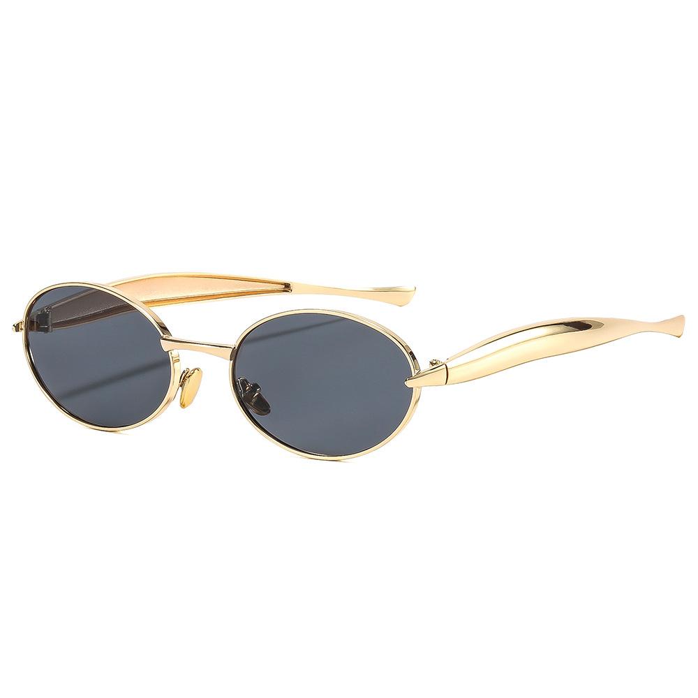 2026 New Oval Frame Metal Sunglasses Retro Fashion Sunglasses For Women Trendy And Versatile Style 1