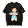 Christmas Medical Gingerbread Man Print Casual Top Pure Cotton T-shirt