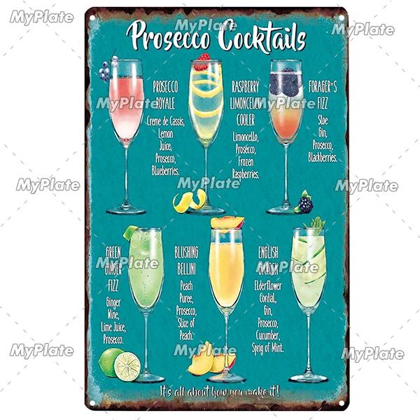 Cocktail Shots6 Metal Sign Vintage Plaque Beer Tin Sign Plate Wall Decor For Bar Pub Man Cave Bloody Poster Custom