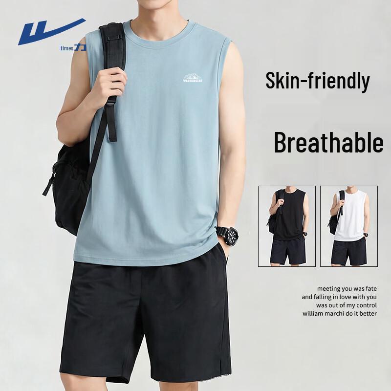 Warrior Men s Summer Loose-Fit Cotton Tank Top 5XL