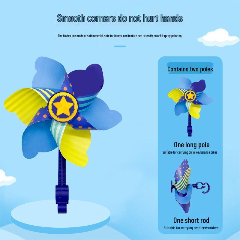 Seven-Color Rotating Pinwheel Pendant for Children's Bike or Stroller