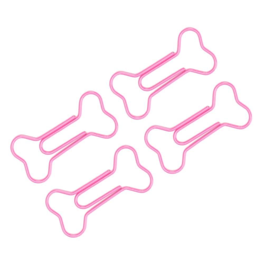 100Pcs Pink Paper Clips Bone Shaped Mini Paper Clips Paperclips  Paper Management