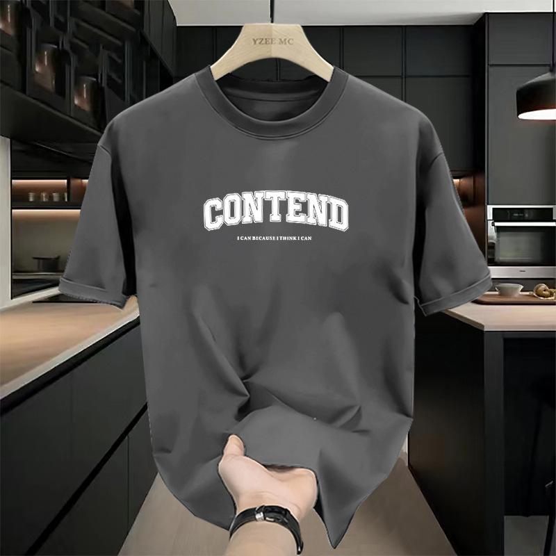 Cotton short sleeved men's summer Korean style trendy loose and simple T-shirt top