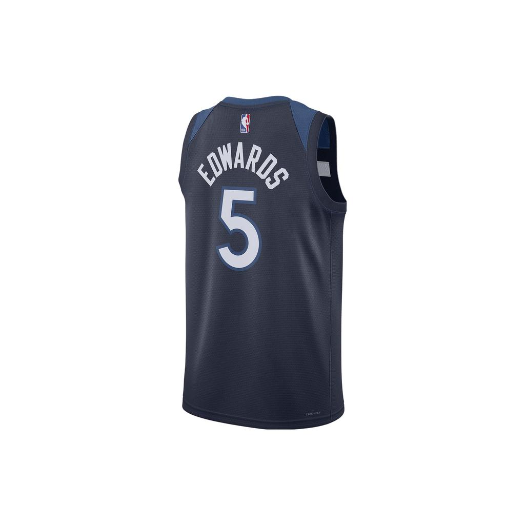 Nike Dri-FIT NBA Swingman Jersey Striped Letter Number V-Neck Sleeveless Basketball Shirt Edwards Jersey Men Jersey Blue DN2013-427