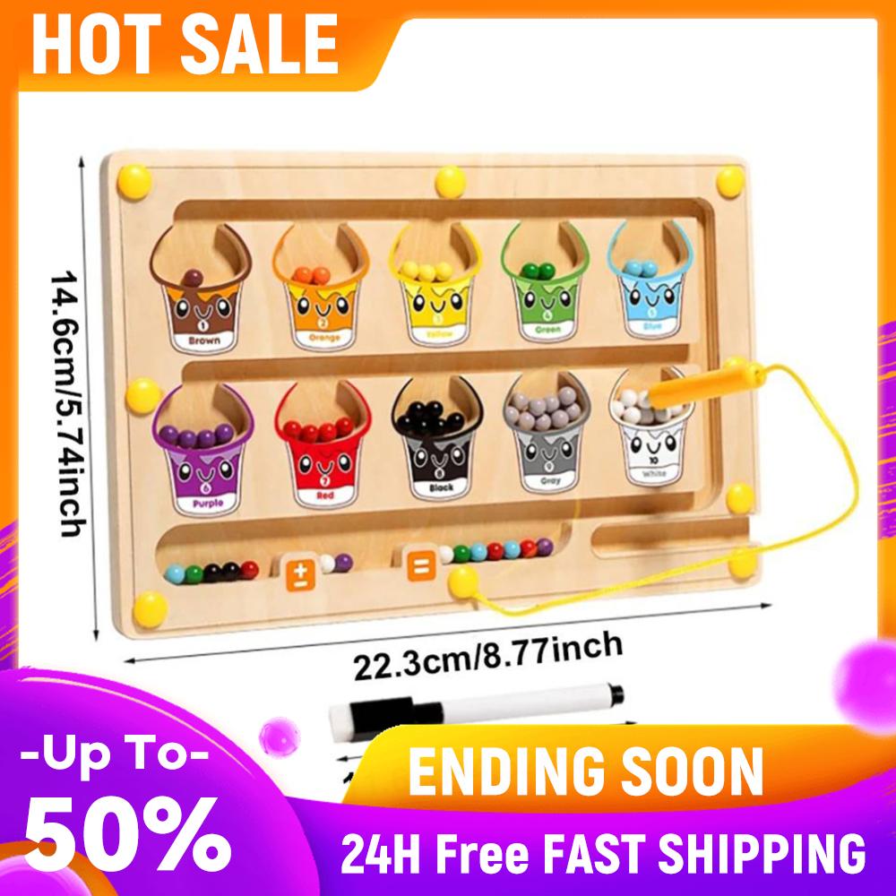 

2 in 1 Wooden Montessori Toys Drawing Board Color Sorting Counting Matching Toy Color Matching Learning Counting Puzzle Board China Mainland